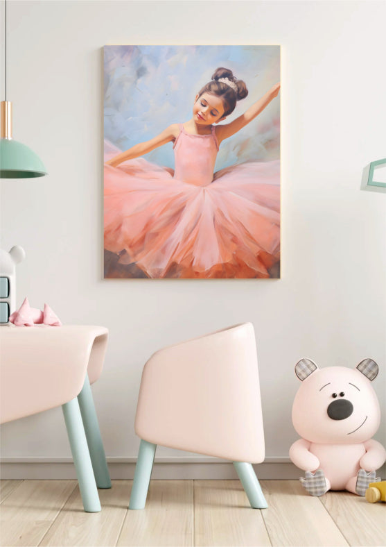 Tablou canvas pentru camera copiilor, cu o balerină - 70 cm x 90 cm