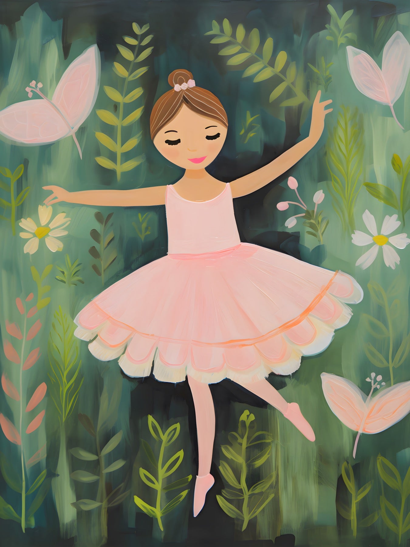 Kids -A little ballerina folk art 2