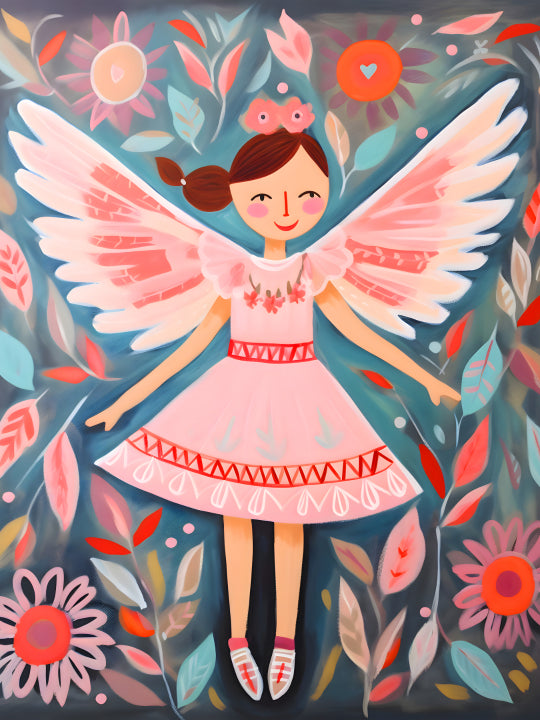 Kids - Little ballerina folk art 1