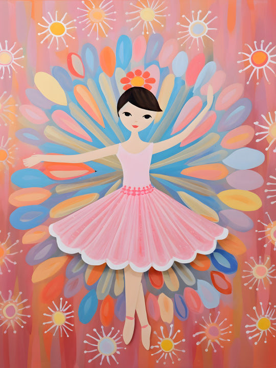 Kids - Little ballerina folk art 2