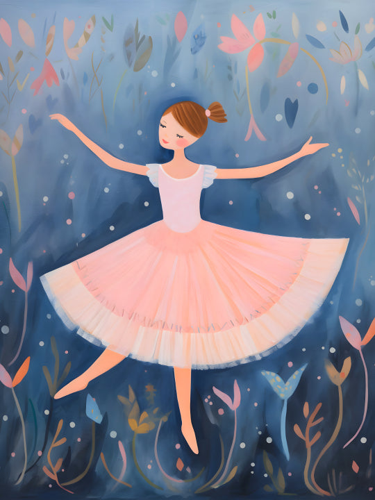 Kids - Little ballerina folk art 5