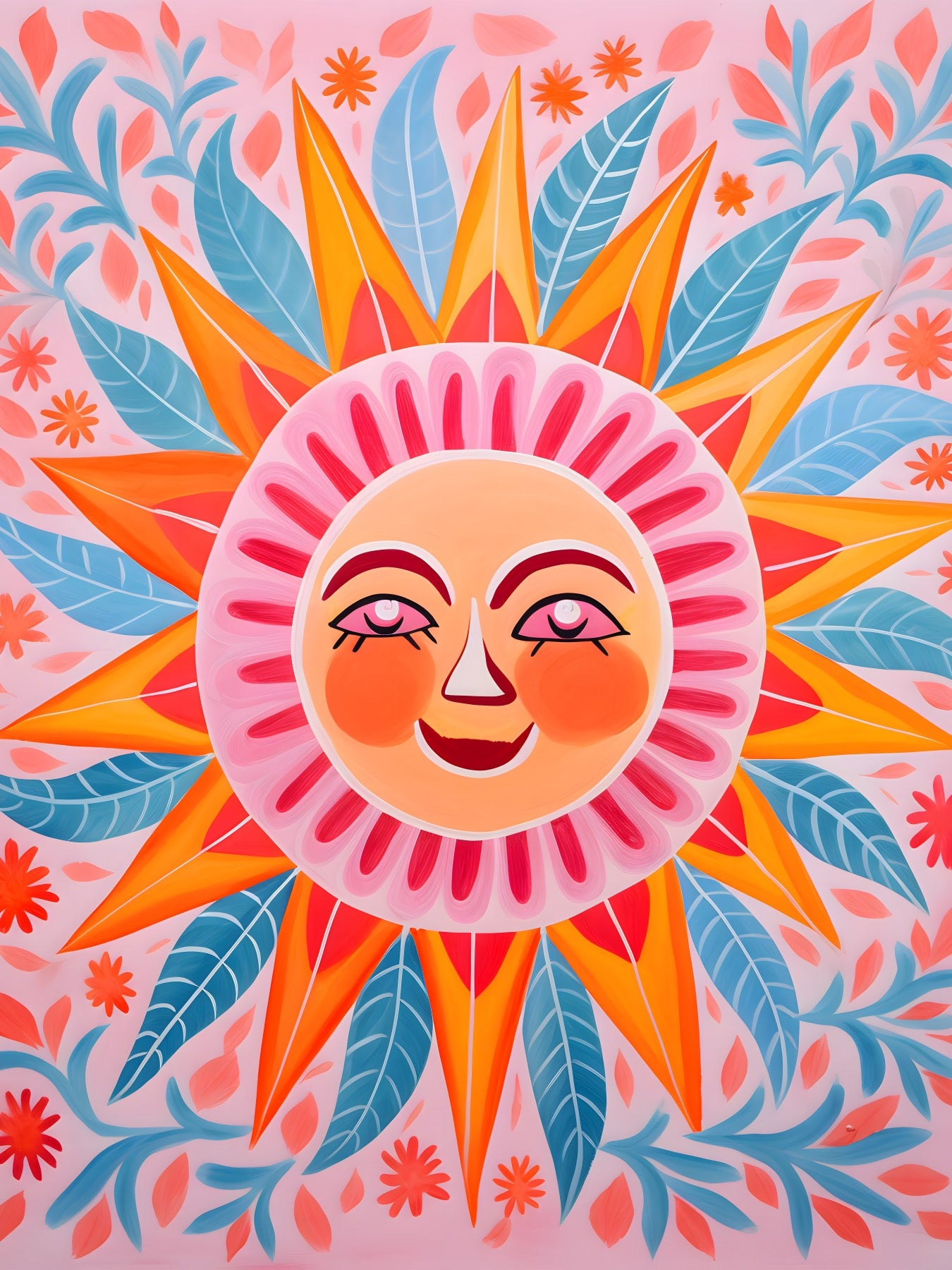 Kids - Sun folk art 1