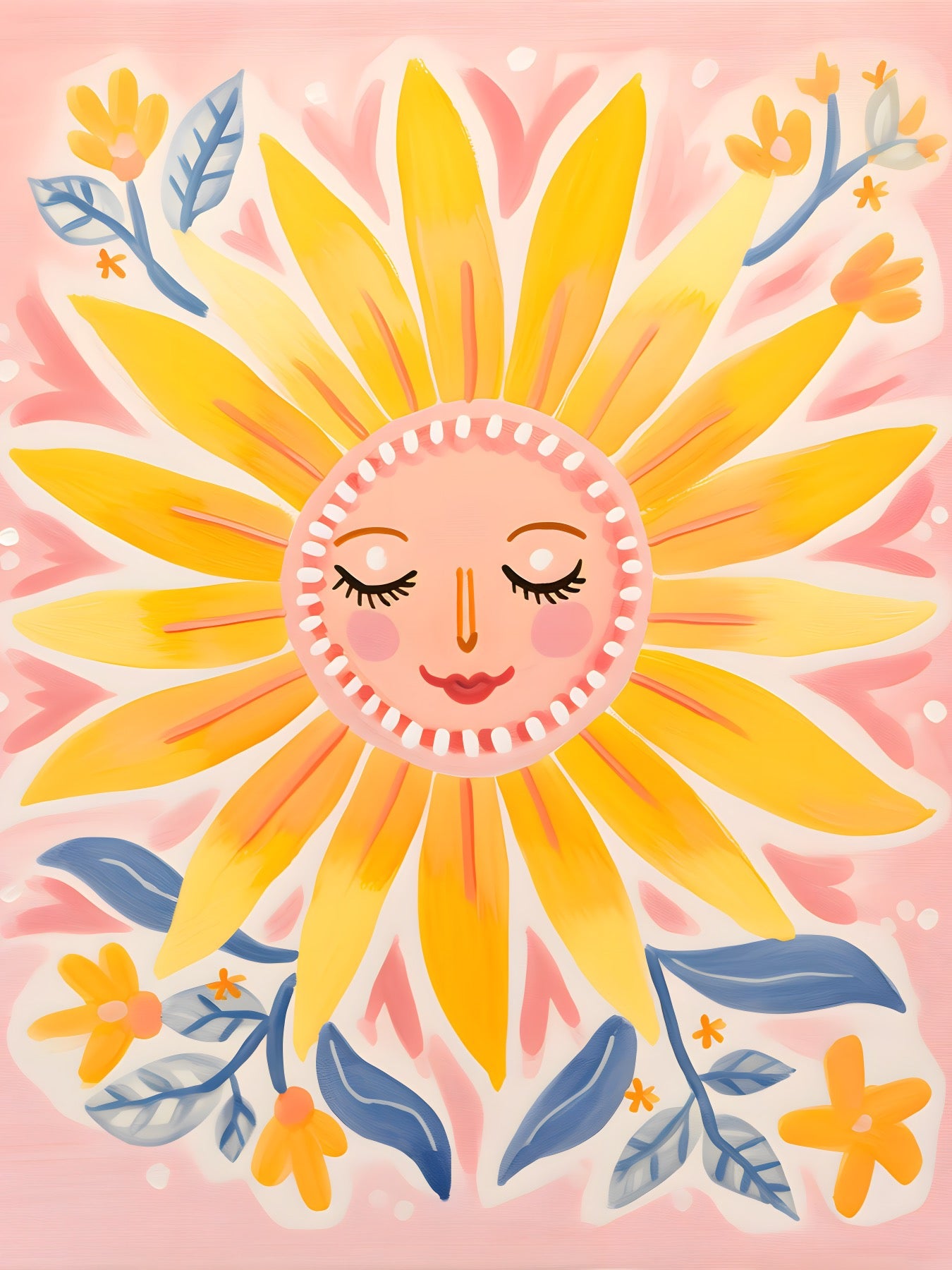 Kids - Sun folk art 2