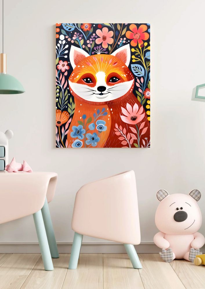 Kids - Red panda folk art 5
