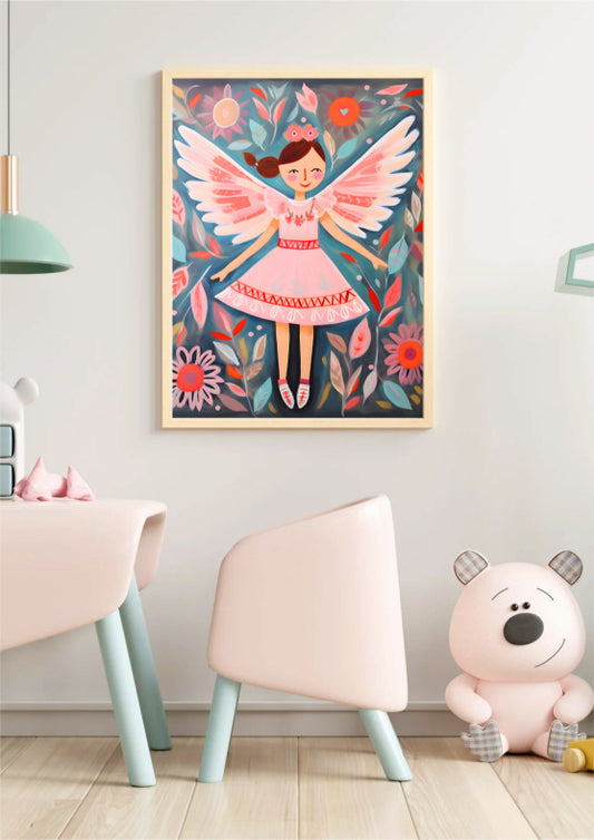 Kids - Little ballerina folk art 1