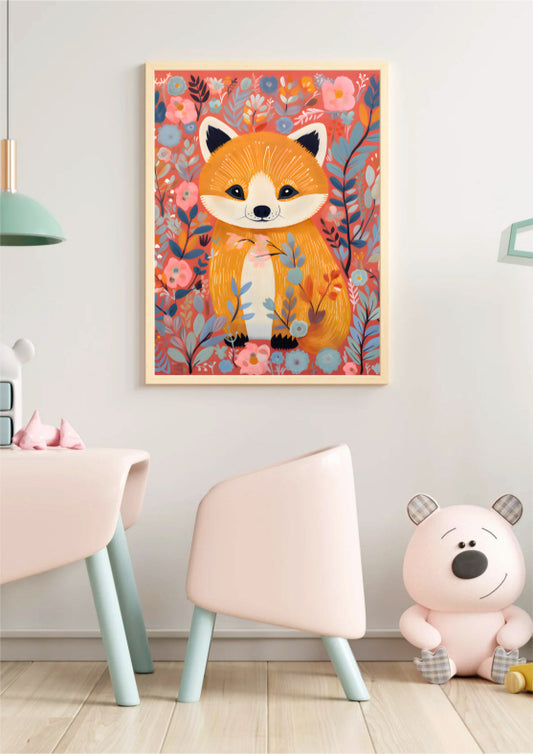 Kids - Red panda folk art 2