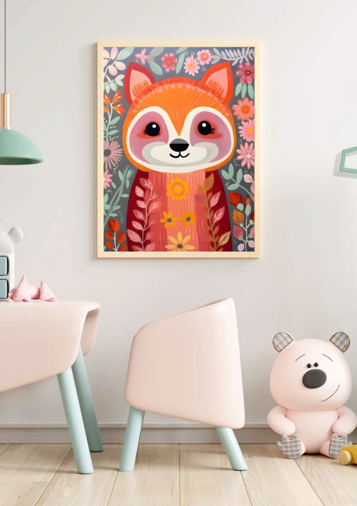 Tablou canvas pentru camera copiilor, cu un panda roșu - 30cm x 40 cm