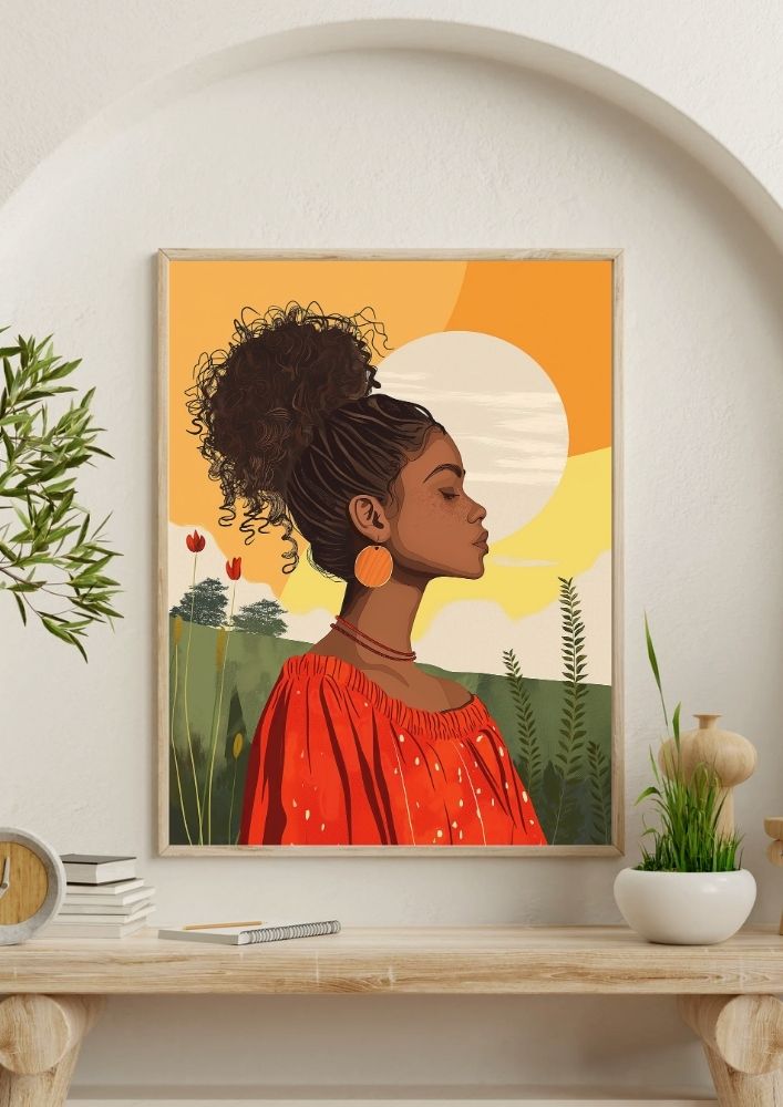 Tablou canvas în stil boho, feminin - 70 cm x 90 cm