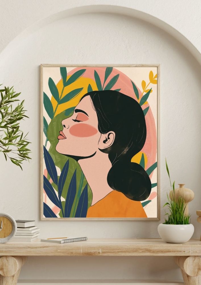 Tablou canvas în stil boho, feminin - 70 cm x 90 cm